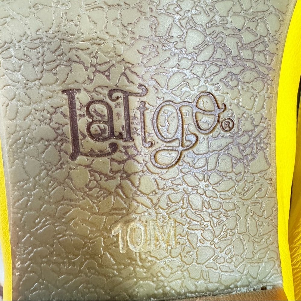 Latigo Yellow Woven Peep-Toe Flats - Picture 11 of 13